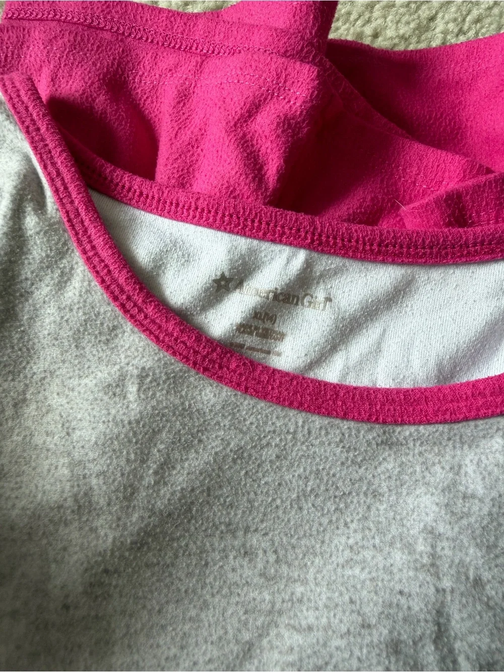 American Girl Gray & Pink long sleeved nightgown